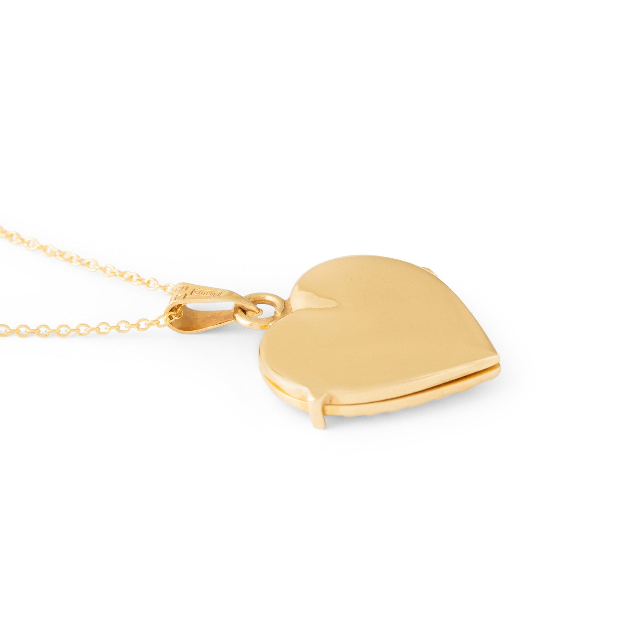 Italian Engraved Heart 14k Gold Locket