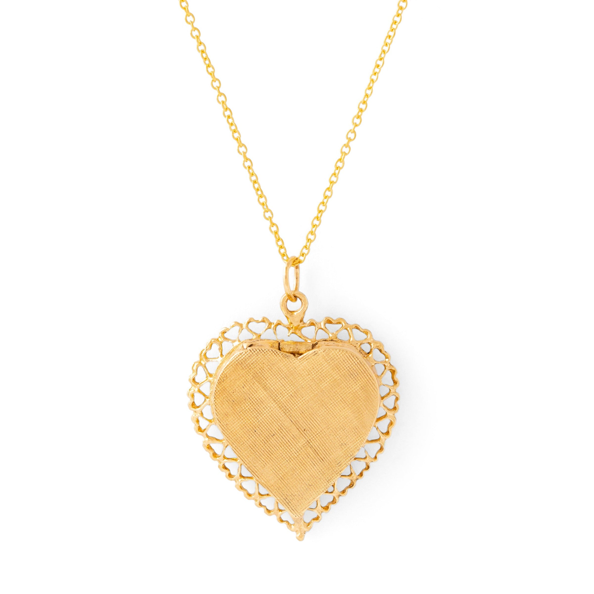Textured 14k Gold Heart Locket