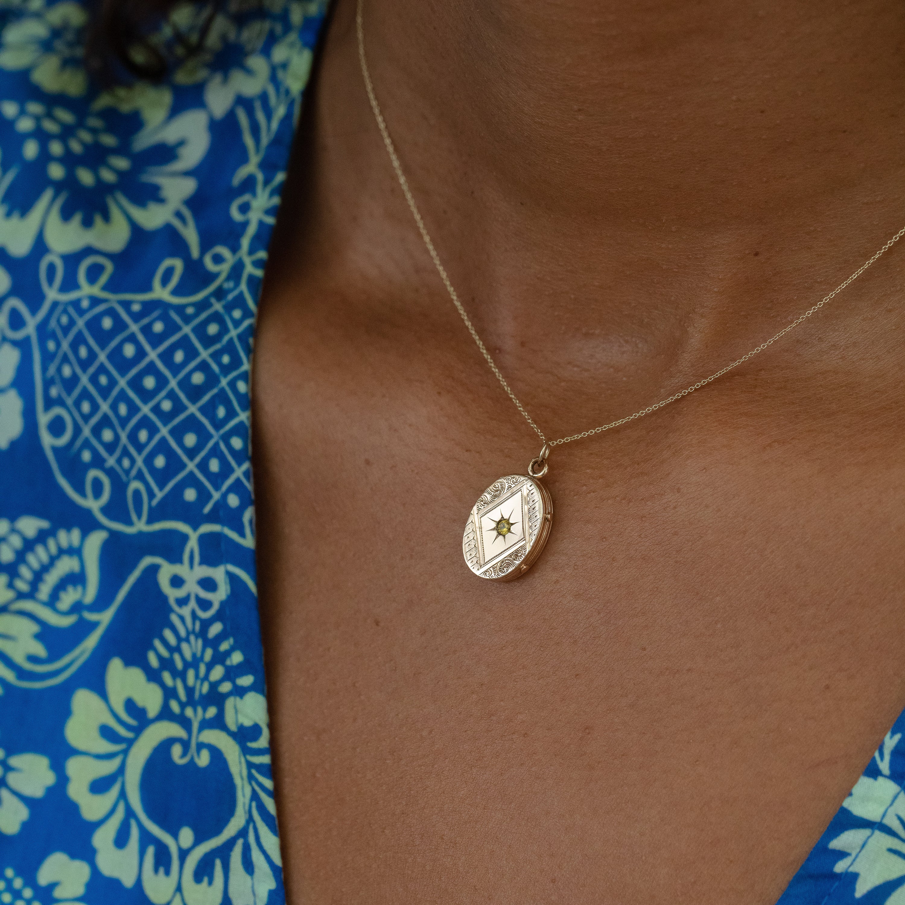 Victorian 14k Gold and Yellow Sapphire Locket