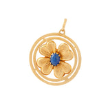 Large Italian 18K Gold and Lapis Charm