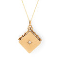 Victorian Diamond and 14K Gold Square Locket