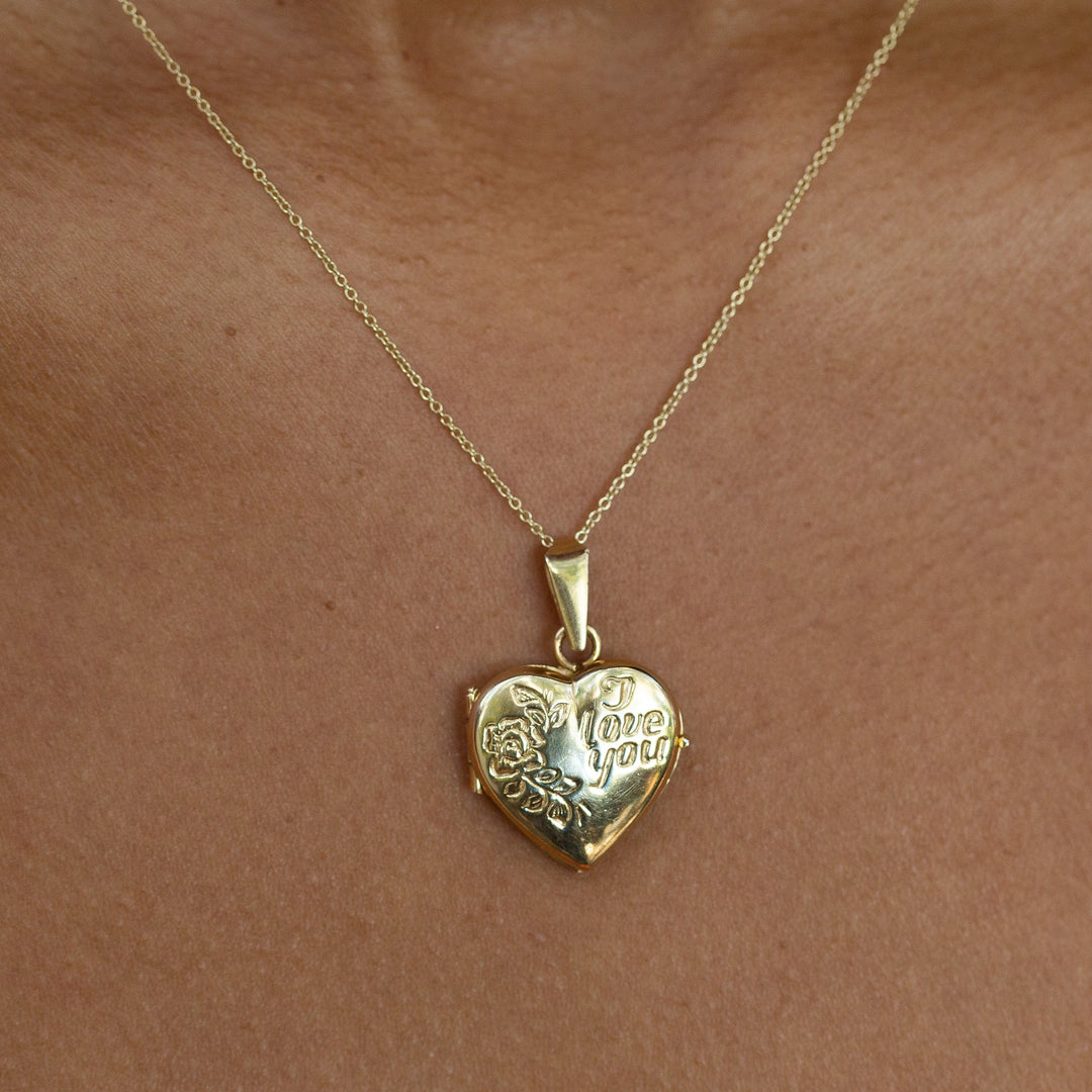 Italian "I Love You" 14k Gold Heart Locket