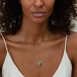 Victorian Diamond and 14k Gold Square Locket