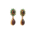 Garnet And Emerald 14k Gold Earrings
