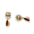 Garnet And Emerald 14k Gold Earrings