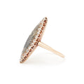 Victorian Moss Agate And Diamond 14K Gold Navette Ring