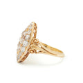Victorian Old Mine Cut Diamond And 18k Gold Navette Ring