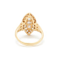 Victorian Old Mine Cut Diamond And 18k Gold Navette Ring
