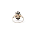 Art Deco Carved Onyx And Diamond 18k Gold Ring