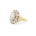 Opal And Diamond 18k Gold Cluster Ring
