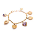 Victorian Gold Heart Charm Bracelet