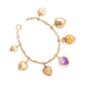Victorian Gold Heart Charm Bracelet