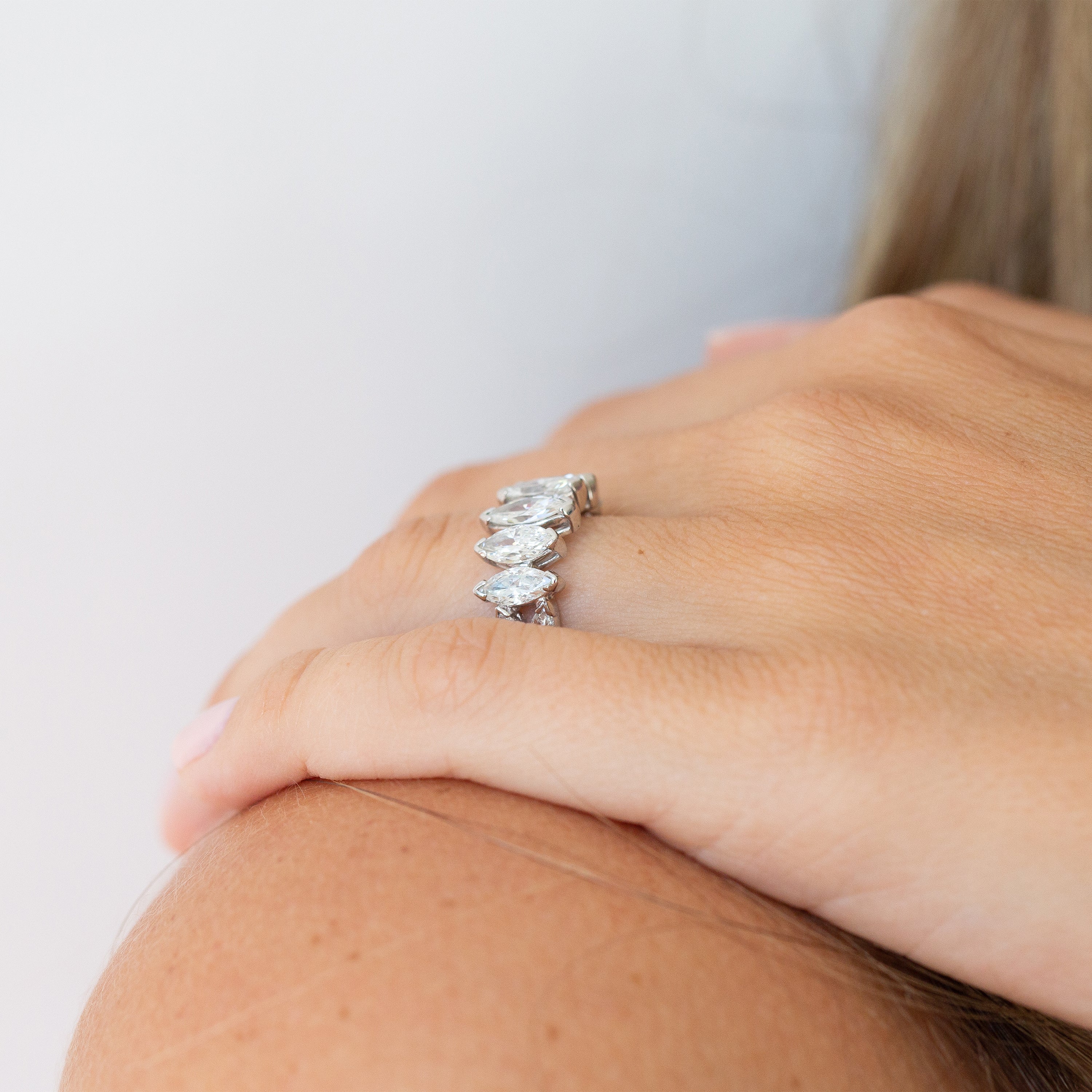 1950s Marquise Diamond and Platinum Ring
