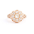 Victorian Old Mine Cut Diamond Cluster 18k Gold Ring