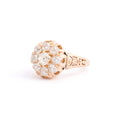 Victorian Old Mine Cut Diamond Cluster 18k Gold Ring