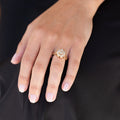 Victorian Old Mine Cut Diamond Cluster 18k Gold Ring