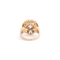 Victorian Old Mine Cut Diamond Cluster Ring with Enamel and 18k Yellow Gold