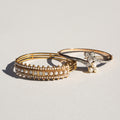 Victorian Diamond and Pearl 14k Gold Bangle Bracelet