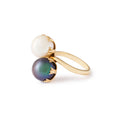 Toi et Moi Double Pearl And 14k Gold Ring