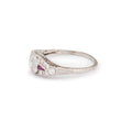 Art Deco Old European Cut Diamond, Ruby, and Platinum Ring