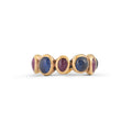 Ruby and Sapphire Cabochon 14k Gold Band