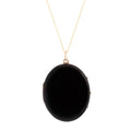 Victorian Black Enamel and 14k Gold Locket