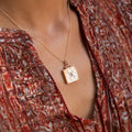 Arts & Crafts Diamond, Platinum, and 14k Gold Locket