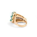 1970s Turquoise, Sapphire, and 14k Gold Cocktail Ring