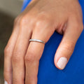 Platinum and Diamond Half Band Ring