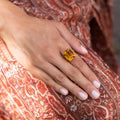 Citrine and Stepped 14k Gold Ring