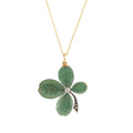 Victorian Chrysoprase Clover and Diamond 18k Gold Pendant