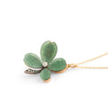 Victorian Chrysoprase Clover and Diamond 18k Gold Pendant