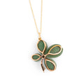 Victorian Chrysoprase Clover and Diamond 18k Gold Pendant