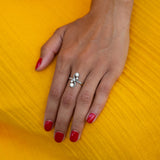 Victorian Old Mine Cut Diamond, Platinum, and 18k Gold Swirl Ring