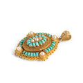 Victorian Turquoise and Pearl Open-Back 18k Gold Locket