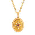 French Victorian Ruby and Pearl 18K Gold Locket Necklace