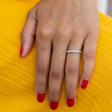 Heart Shaped Platinum and Diamond Eternity Band
