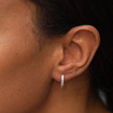 Early 20th Century Diamond, Platinum, and 18K Gold Curved Bar Earrings