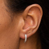 Early 20th Century Diamond, Platinum, and 18K Gold Curved Bar Earrings