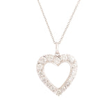Diamond and 14K White Gold Open Heart Pendant