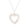 Diamond and 14K White Gold Open Heart Pendant