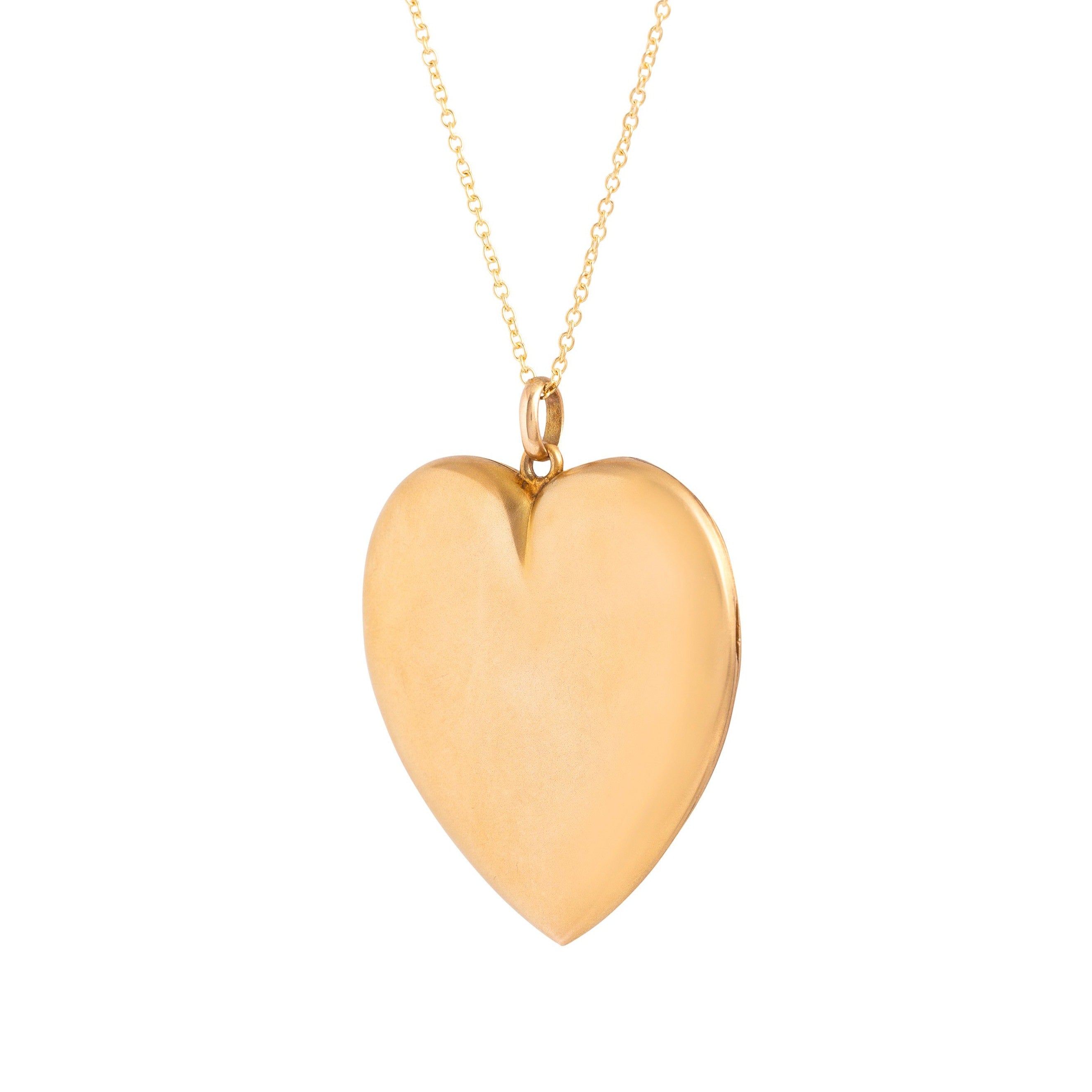Victorian Diamond and 10k Gold Heart Large Locket