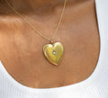 Victorian Diamond and 10k Gold Heart Large Locket