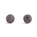 Pave Sapphire and 14k Gold Ball Earrings