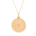 Victorian Diamond And 14k Gold Plain Round Locket