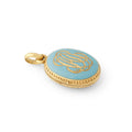 Blue Enamel and 18k Gold Cross Locket