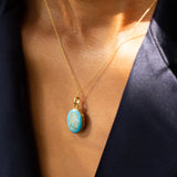 Blue Enamel and 18k Gold Cross Locket