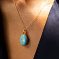 Blue Enamel and 18k Gold Cross Locket
