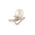 Edwardian Baroque Pearl, Diamond, and Platinum Ring