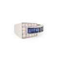 Oscar Heyman Sapphire, Diamond, and Platinum Buckle Ring
